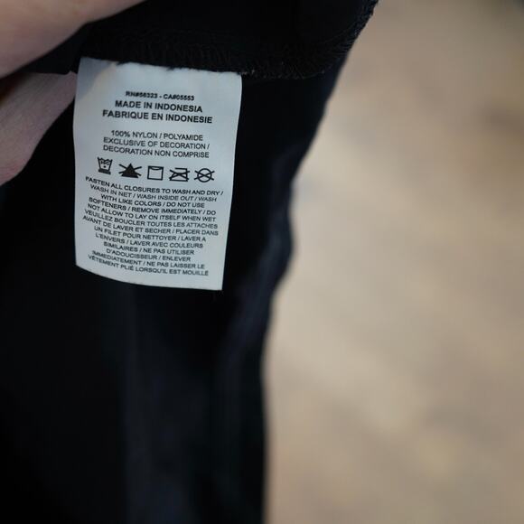 Nike Sportswear Short Cami Dress Womens Small Black Woven‎ Sporty Swoosh Logo - Picture 7 of 13